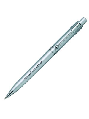 Plastic Pen Raja All Silver Retractable Penswith ink colour Blue